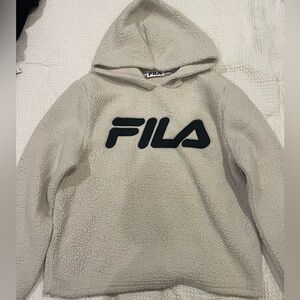FILA women’s white sherpa hoodie. size s